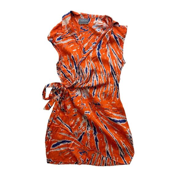Urban Outfitters Mini-Robe Portefeuille Silver Sun Wrap Dress Size Small - Picture 6 of 16